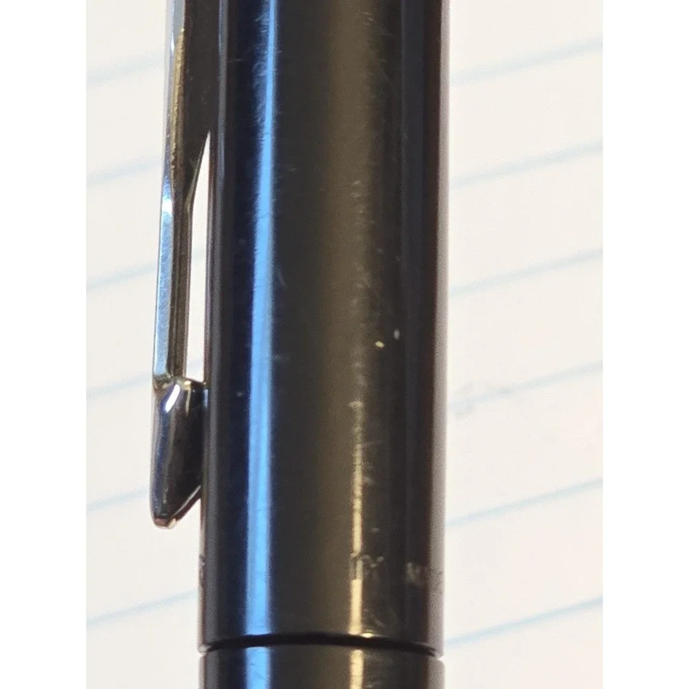 Lot 2 Vintage Parker Vector Fountain Pens Black & Stainless Steel Made In USA
